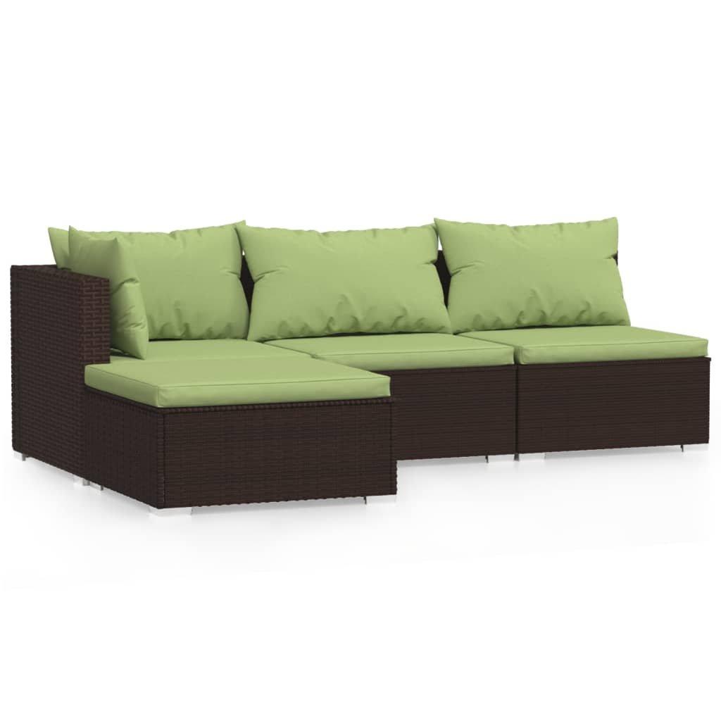 VidaXL set lounge giardino Polirattan  