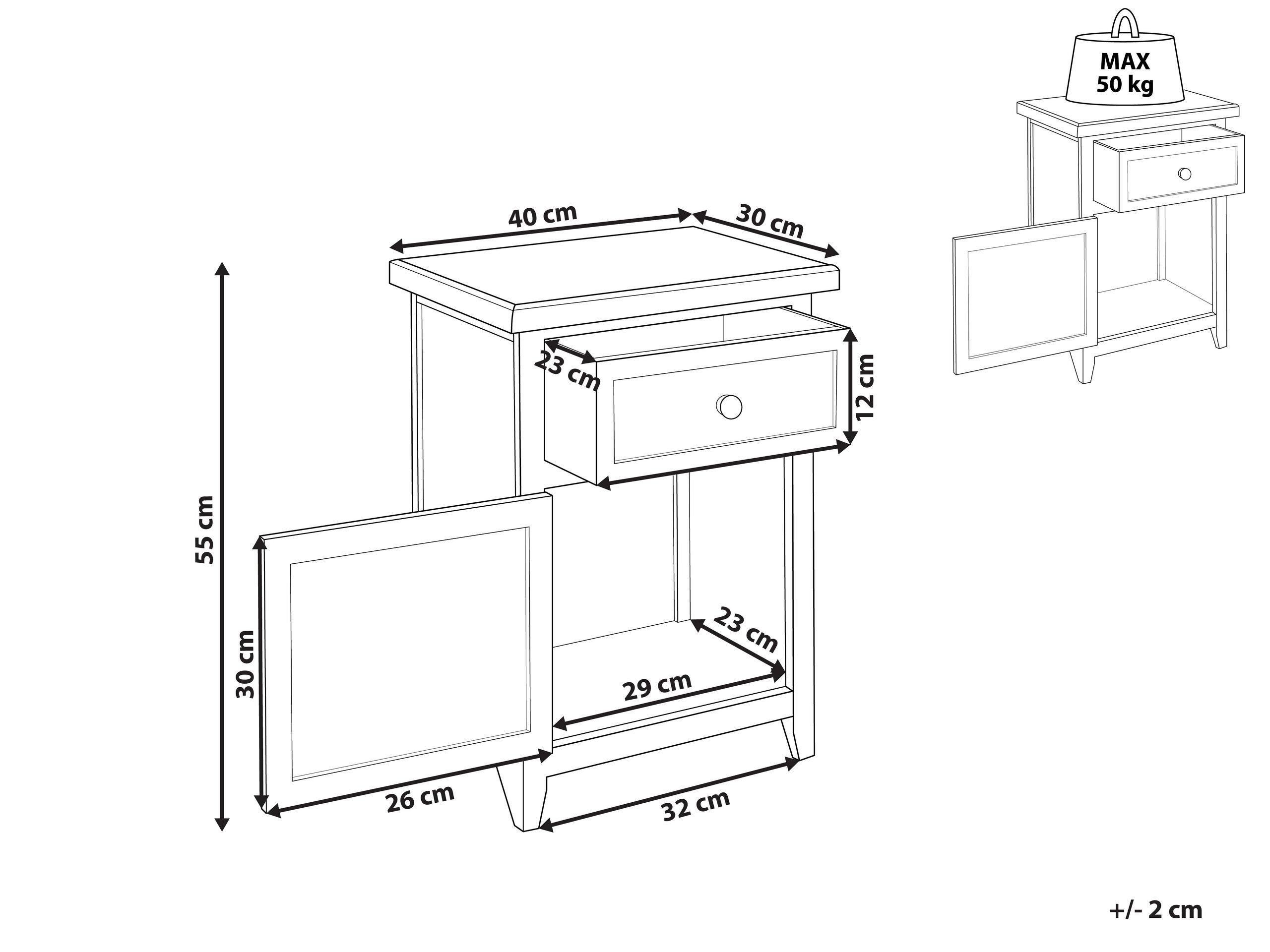 Beliani Table de chevet en MDF Traditionnel LAYOLA  