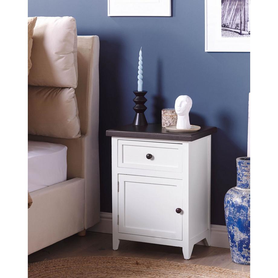 Beliani Nachttisch mit 1 Schublade aus MDF-Platte Klassisch LAYOLA  