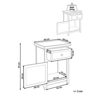 Beliani Comodino 1 cassetto en Fibra a media densità (MDF) Classico LAYOLA  