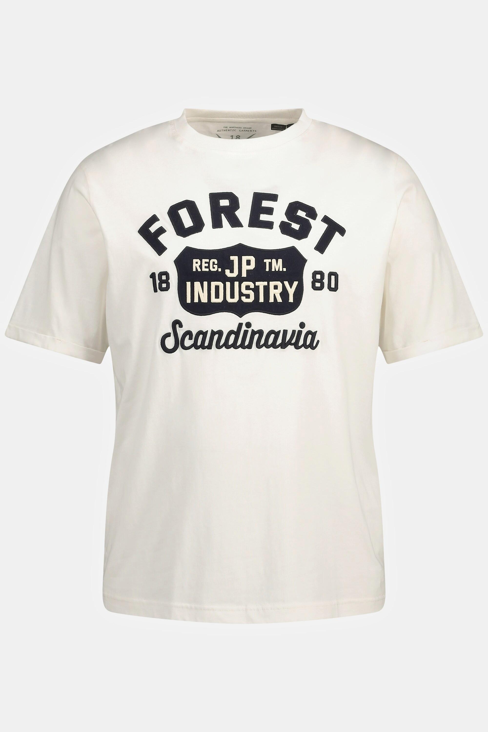 JP1880  T-shirt con "Forest", scollo a girocollo e mezze maniche, fino alla tg. 8XL 