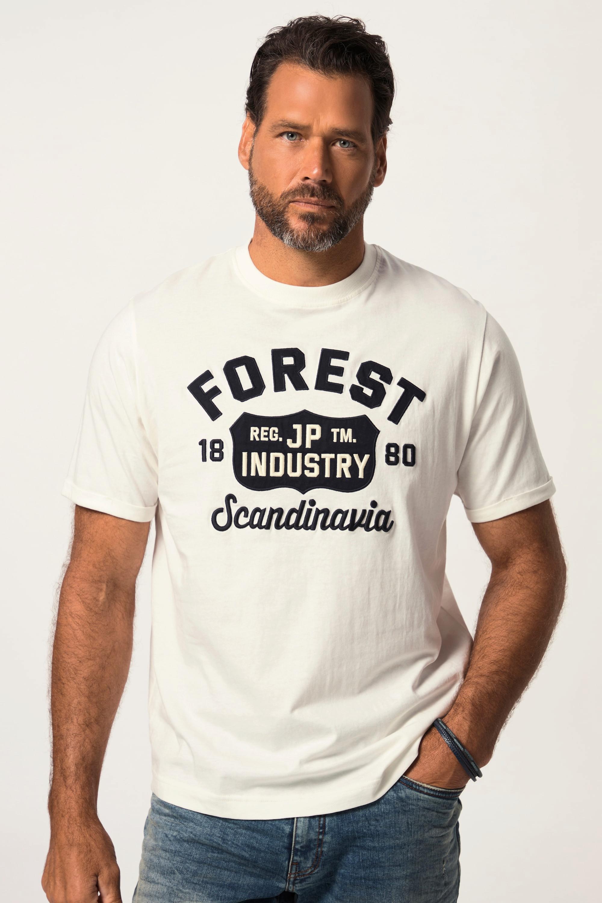 JP1880  T-shirt con "Forest", scollo a girocollo e mezze maniche, fino alla tg. 8XL 