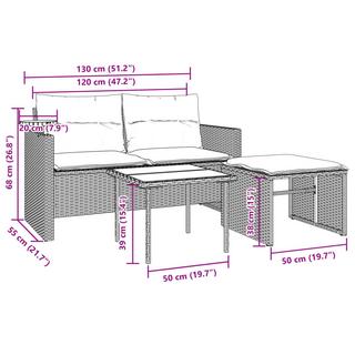 VidaXL Gartensofagarnitur poly-rattan  