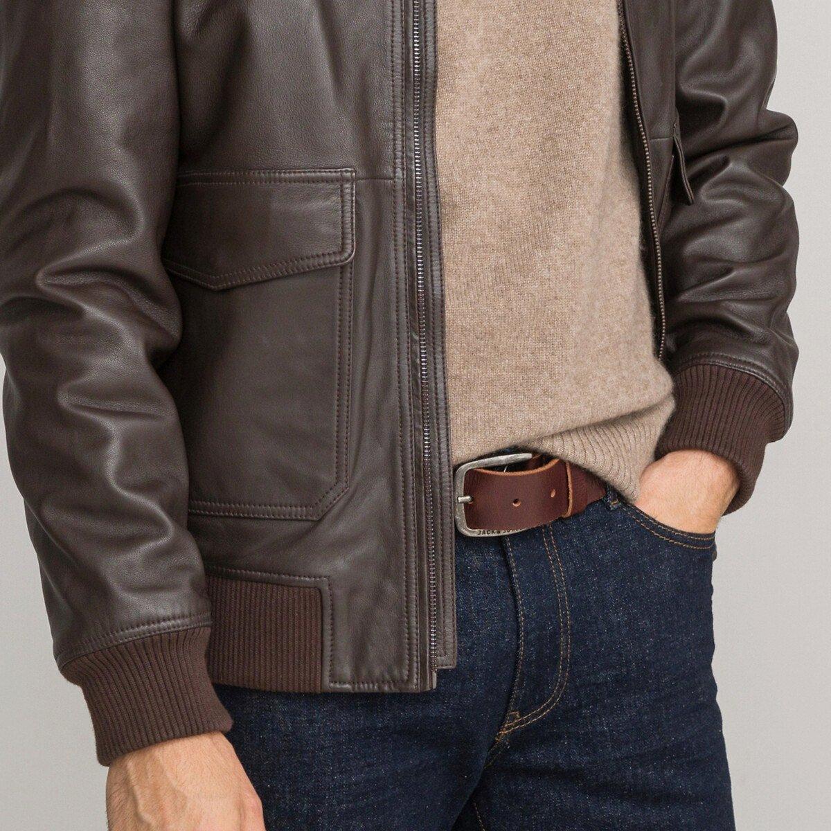 La Redoute Collections Leder Bomberjacke  