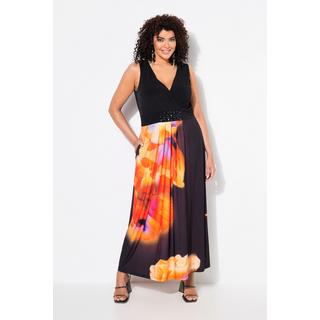 Ulla Popken Maxi Abito Stampa Floreale XL Linea ad A Scollo a V Senza Maniche  