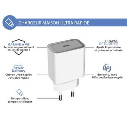 Force Power  Chargeur maison USB C PD 25W 