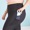 DOMYOS Leggings Fitness mit Smartphonetasche (große Größe)  Charcoal Black