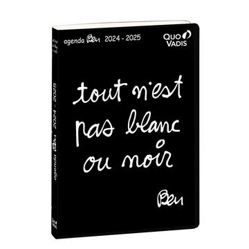 Quo Vadis - Agenda scolastica - 2024-2025 - Textagenda - Giornaliera - Francese - Ben - Nero - 12 mesi da settembre ad agosto - 12x17 cm - Carta Clairefontaine Bianca - Prodotto in Francia