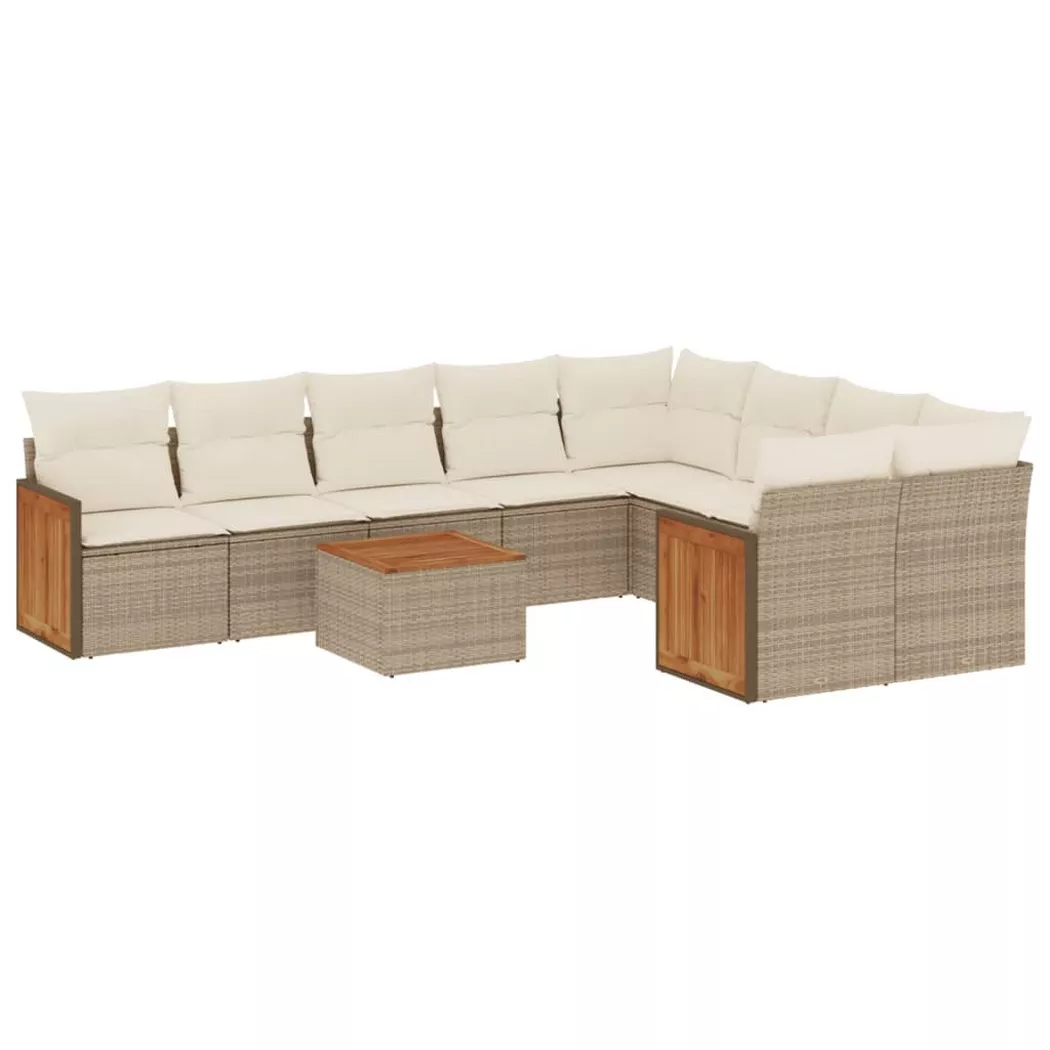 VidaXL - Ensemble de canapés de jardin rotin synthétique, One Size, Beige