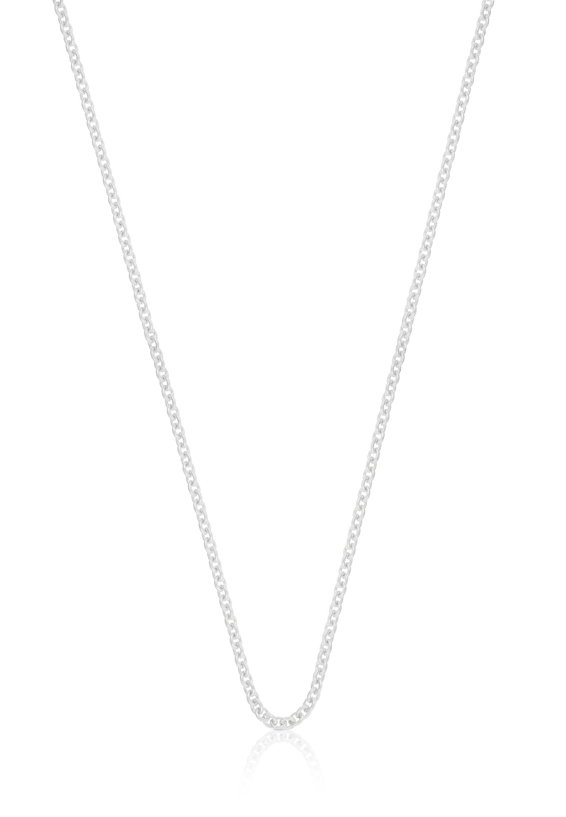 MUAU Schmuck  Collier forçat ronde en or blanc 750, 1,9mm, 60cm 