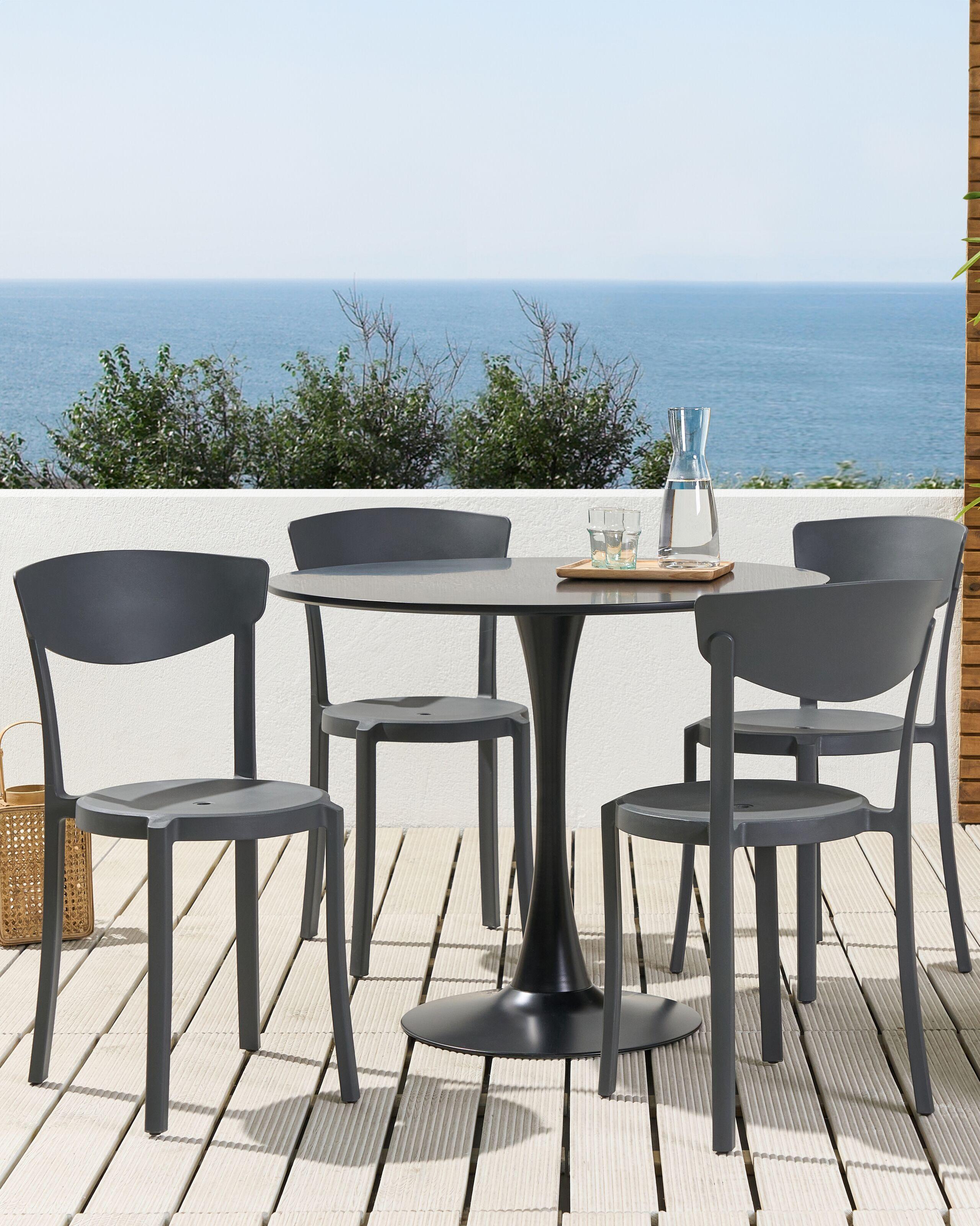 Beliani Lot de 4 chaises de jardin en Matière synthétique Moderne VIESTE  