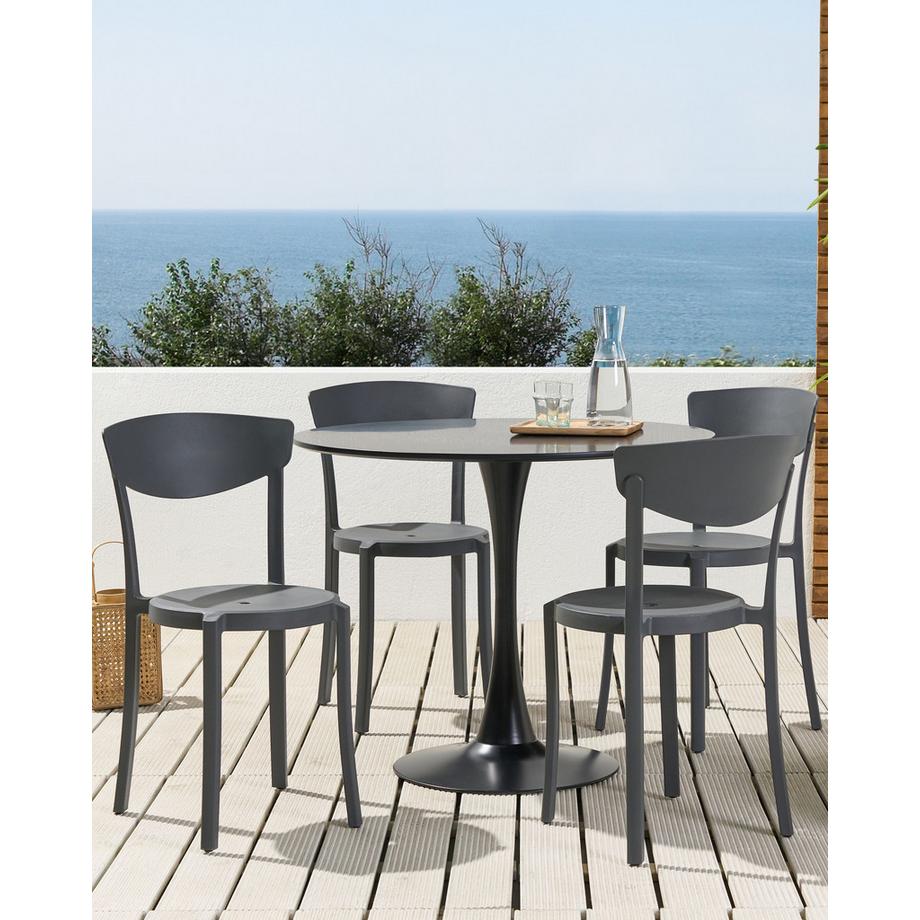 Beliani Lot de 4 chaises de jardin en Matière synthétique Moderne VIESTE  