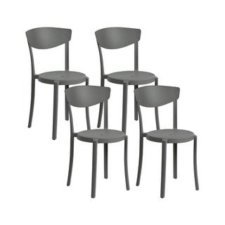 Beliani Lot de 4 chaises de jardin en Matière synthétique Moderne VIESTE  