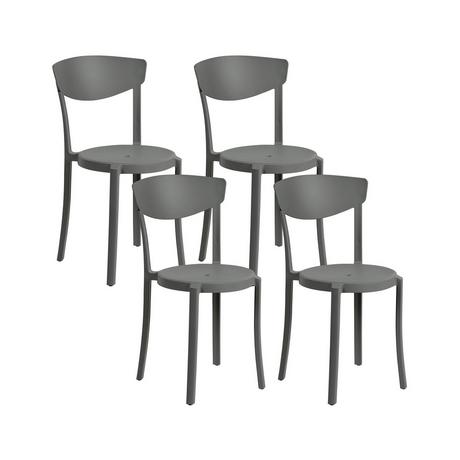 Beliani Lot de 4 chaises de jardin en Matière synthétique Moderne VIESTE  
