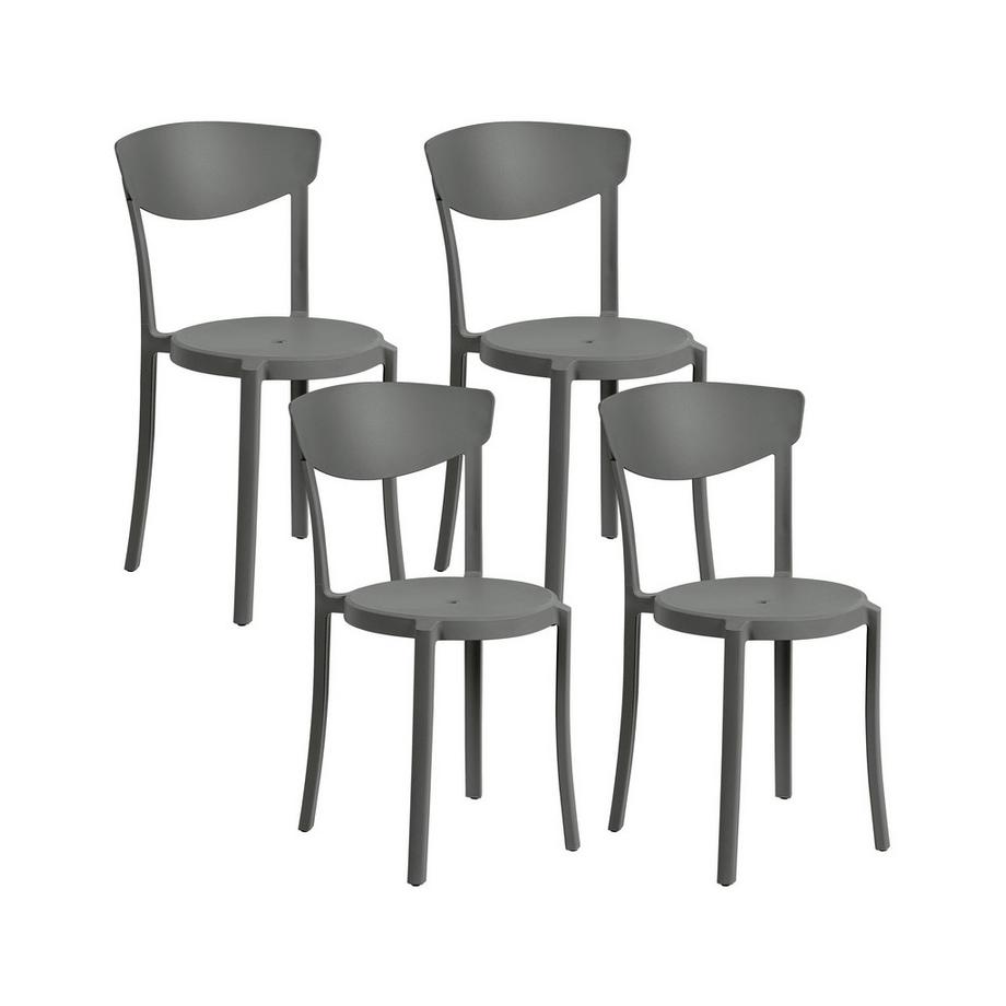 Lot de 4 chaises de jardin en Matière synthétique Moderne VIESTE