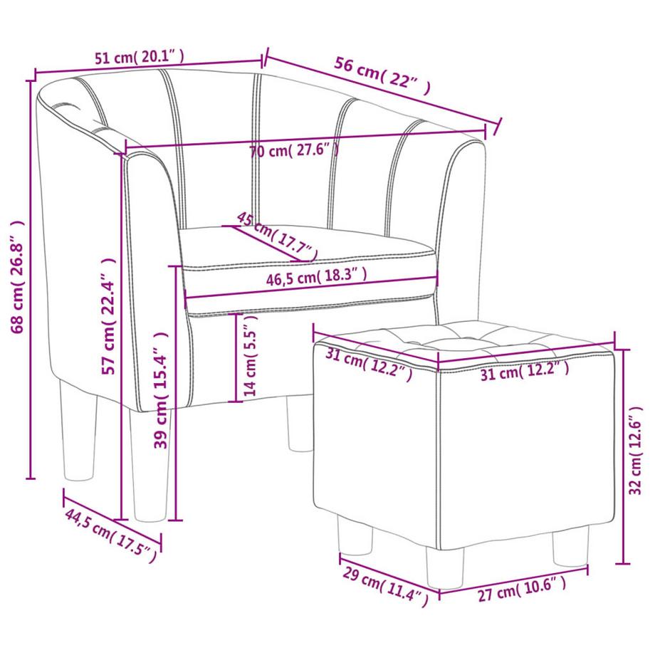VidaXL Fauteuil cabriolet cuir artificiel  