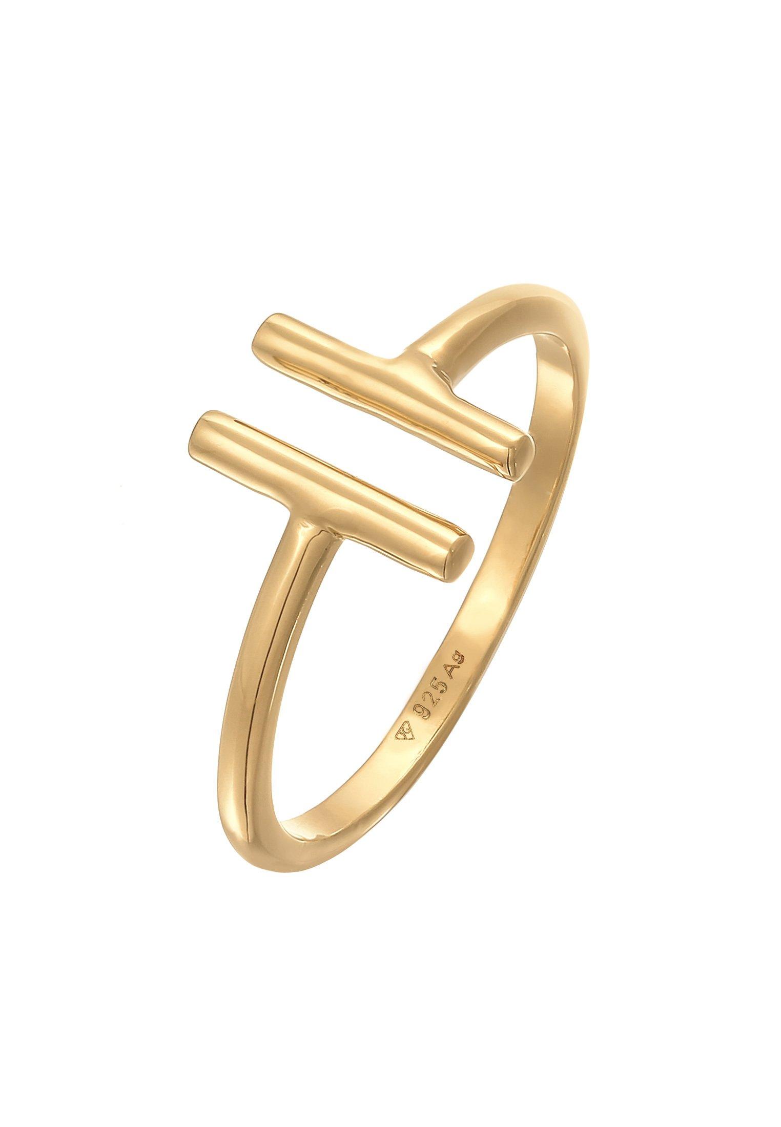 Image of Ring Geo Stab Trend Offen Damen Gold 54mm