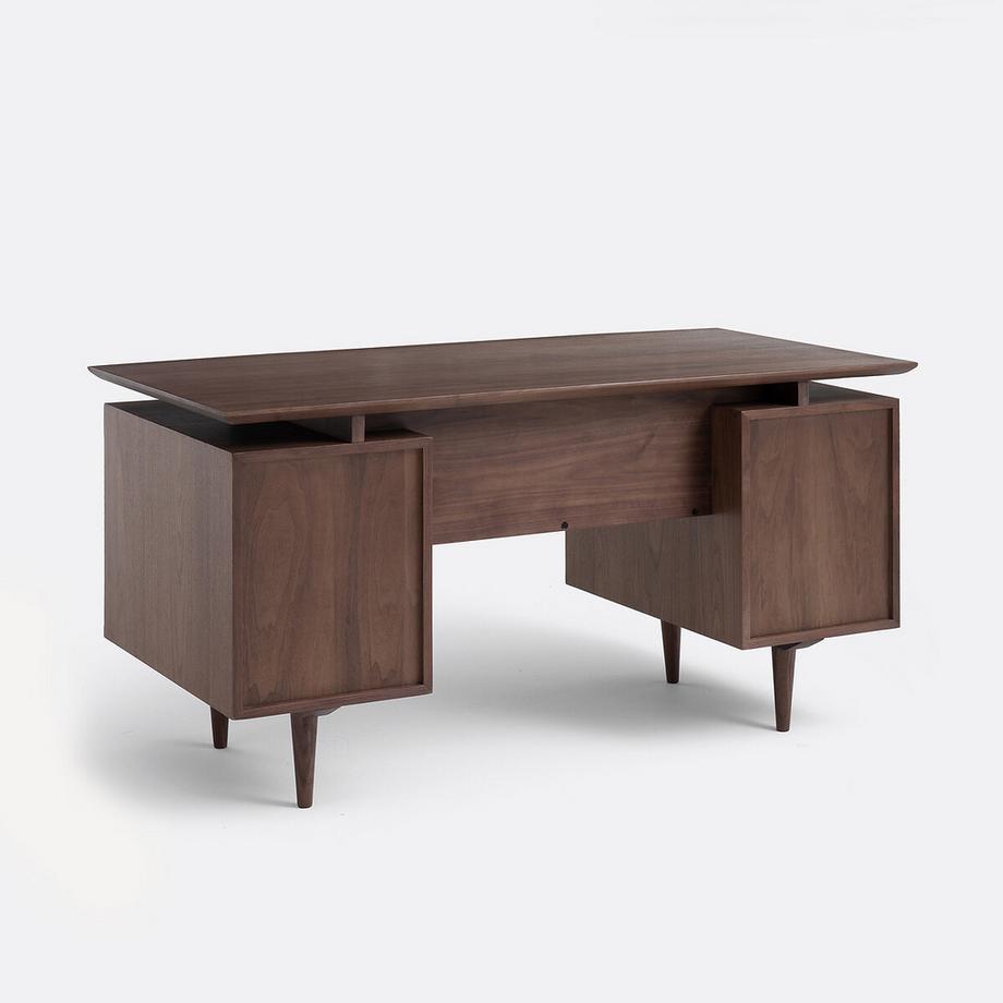 La Redoute Intérieurs Vintage Schreibtisch mit doppeltem Korpus aus Nussbaum furniert  