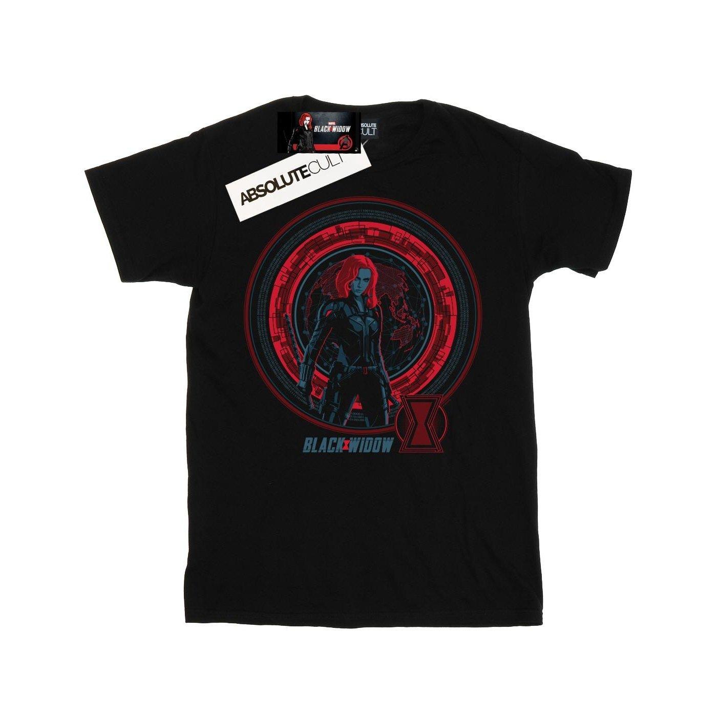 Image of Black Widow Movie Computer Globe Tshirt Herren Schwarz XL