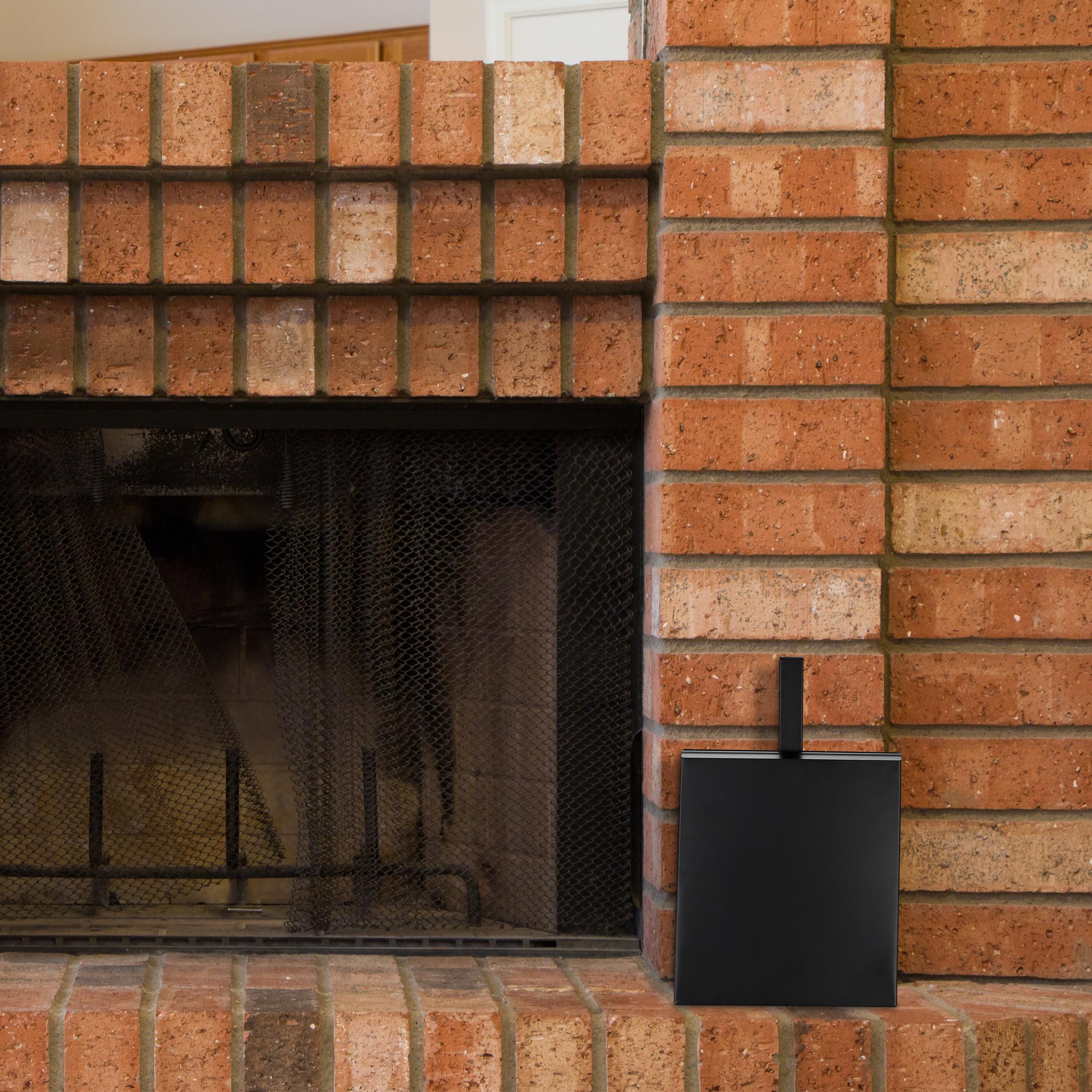 Northix Schwarzer schmaler Ascheeimer mit Schaufel  