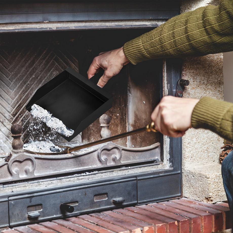 Northix Secchio nero stretto per la cenere con pala  