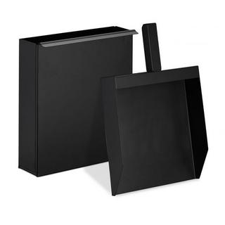 Northix Schwarzer schmaler Ascheeimer mit Schaufel  