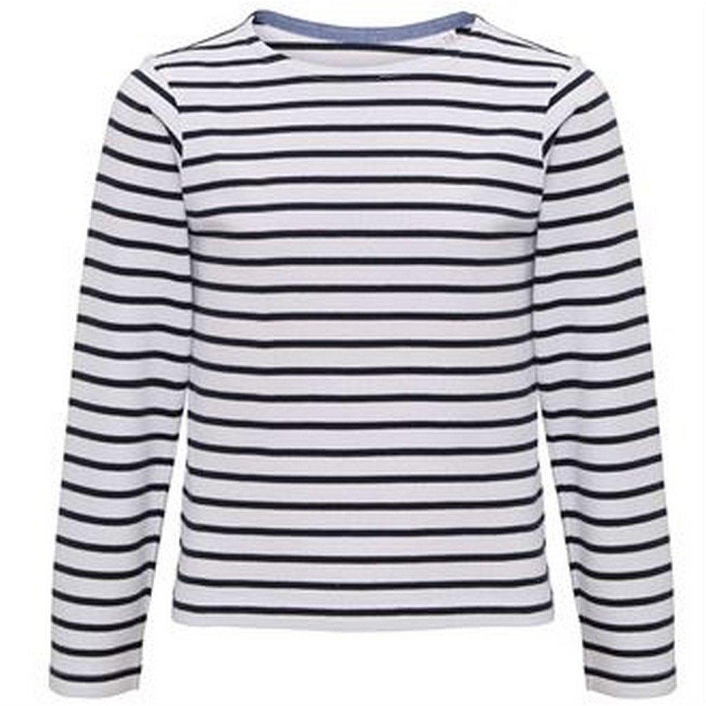Image of Mariniere Coastal Langarm Tshirt Jungen Weiss 140