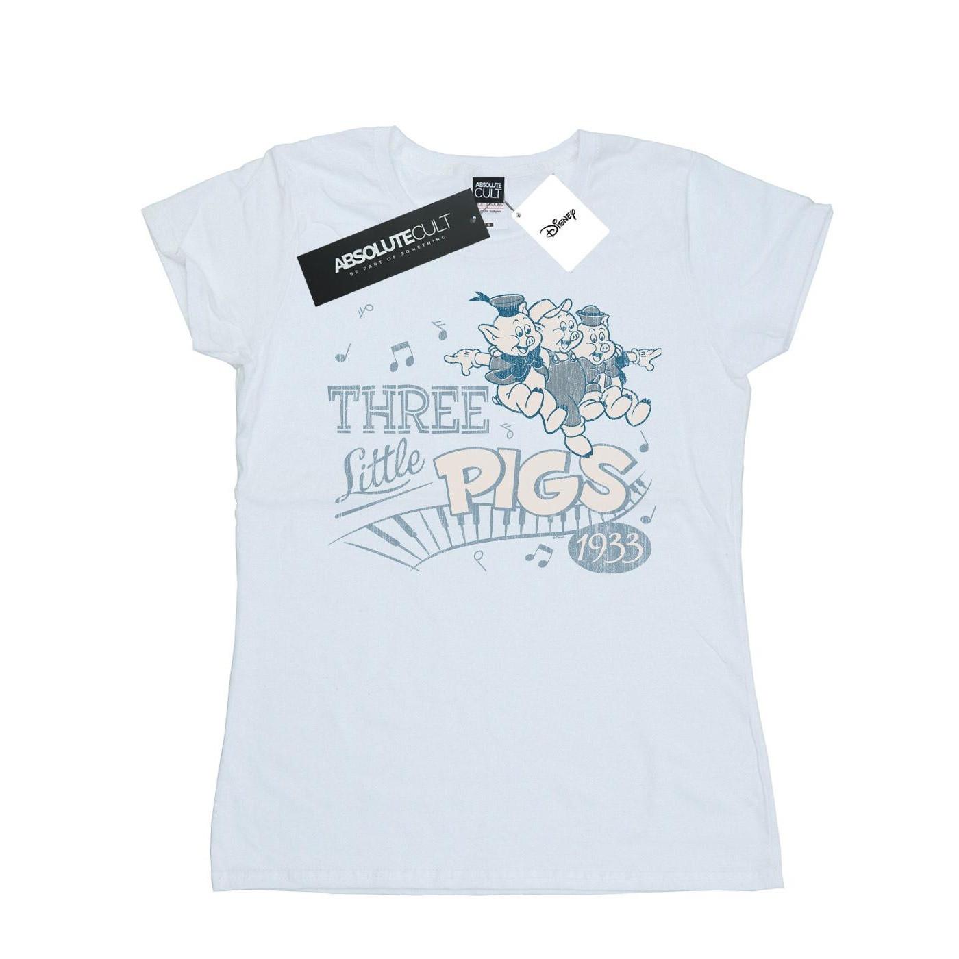 Image of Three Little Pigs 1933 Tshirt Damen Weiss S
