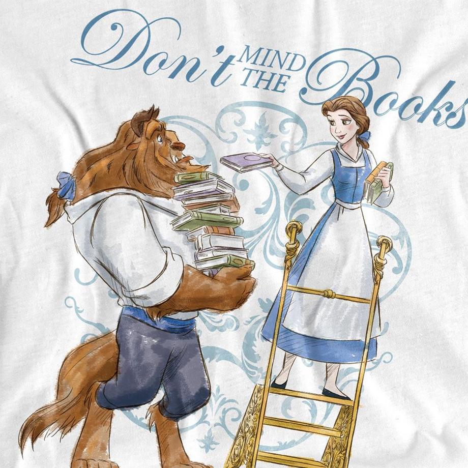 Beauty And The Beast Don't Mind the Books T-Shirt Maniche Lunghe  