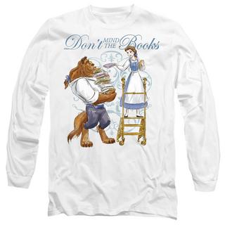 Beauty And The Beast Don't Mind the Books T-Shirt Maniche Lunghe  
