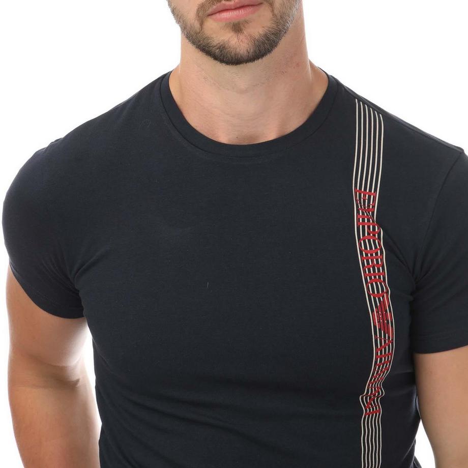 EMPORIO ARMANI Loungewear T-Shirt Kontraststreifen  