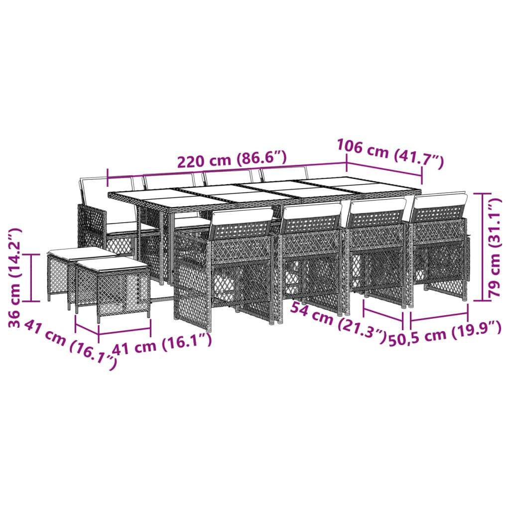 VidaXL Garten essgruppe poly-rattan  