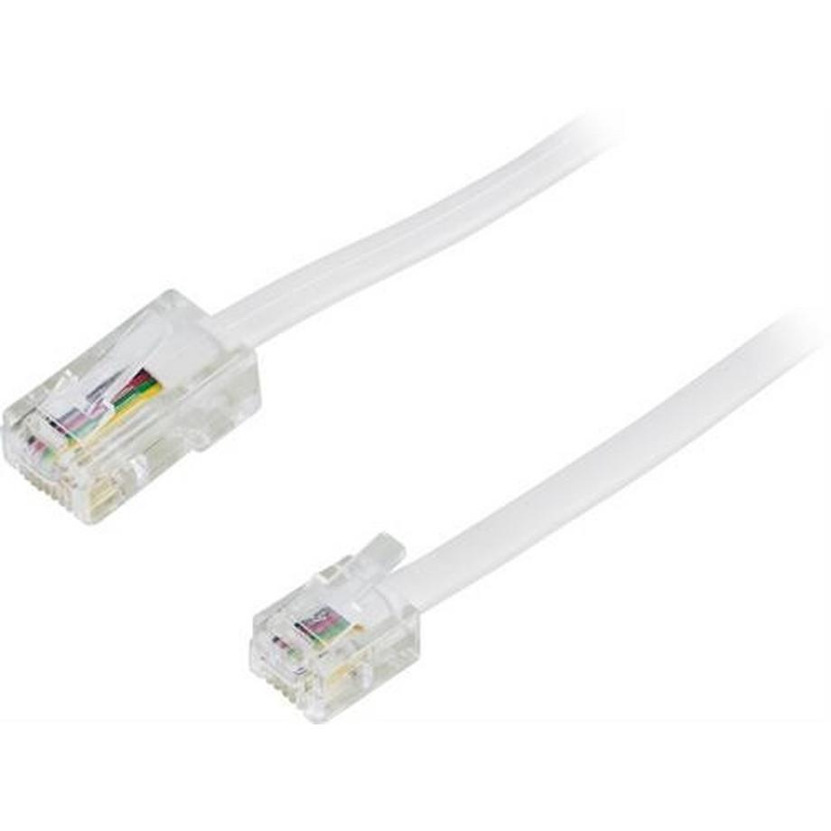 Deltaco Câble modulaire RJ45 (8P4C) vers RJ11 (6P4C) 1m - Blanc