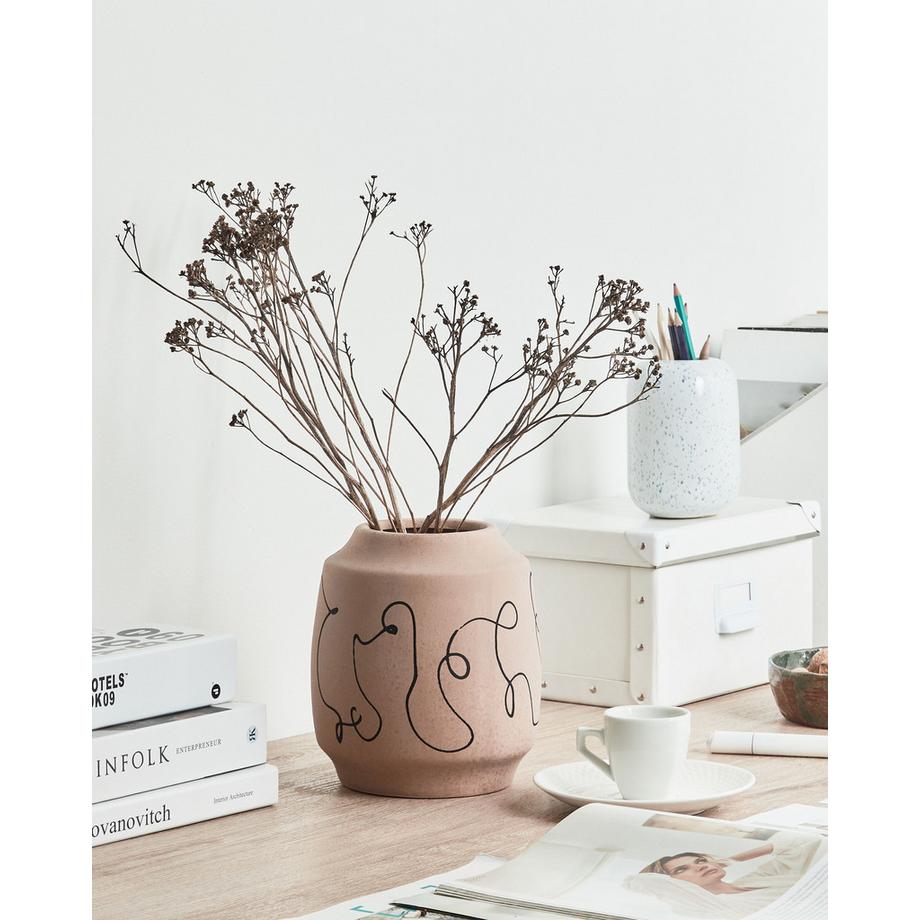 Beliani Vase à fleurs en Grès Moderne SKATE  