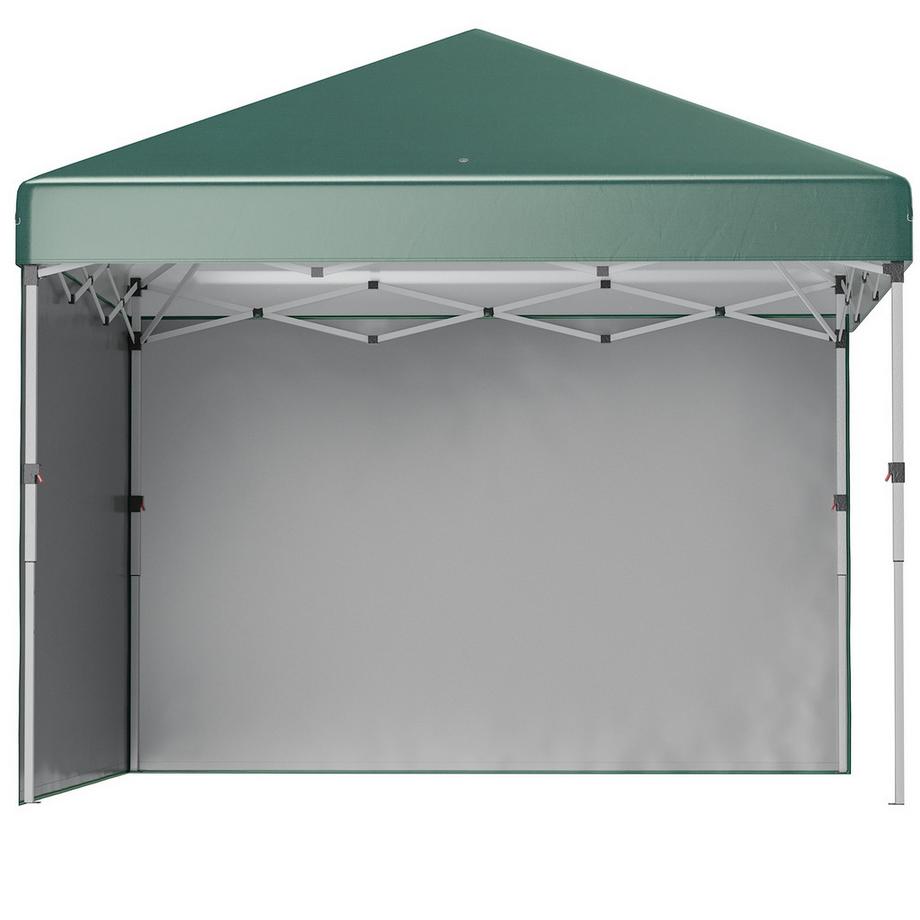 Northio Pavillon d'environ 3x3m, pavillon pliant escamotable hydrofuge, stable et résistant à l'hiver avec 2 parois latérales, protection UV 30+, tente de fête pliable, tente de jardin avec sac, pavillon de jardin pour camping, jardin, vert  