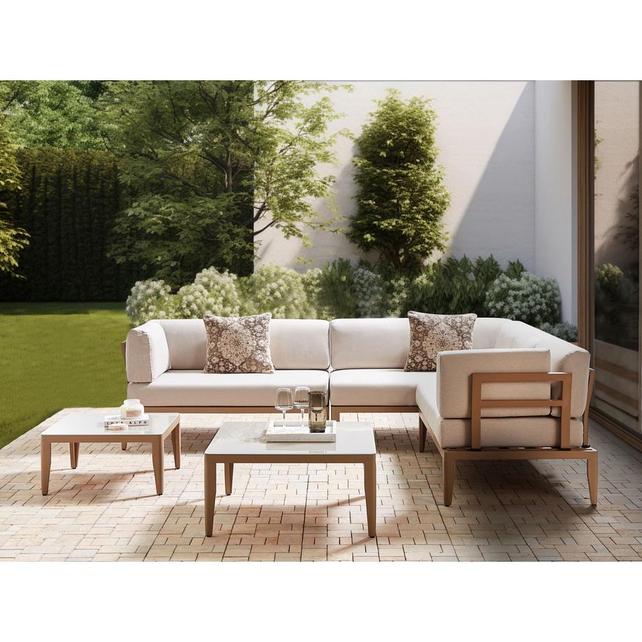 Beliani Set lounge pour jardin en Aluminium Scandinave RIMA III  