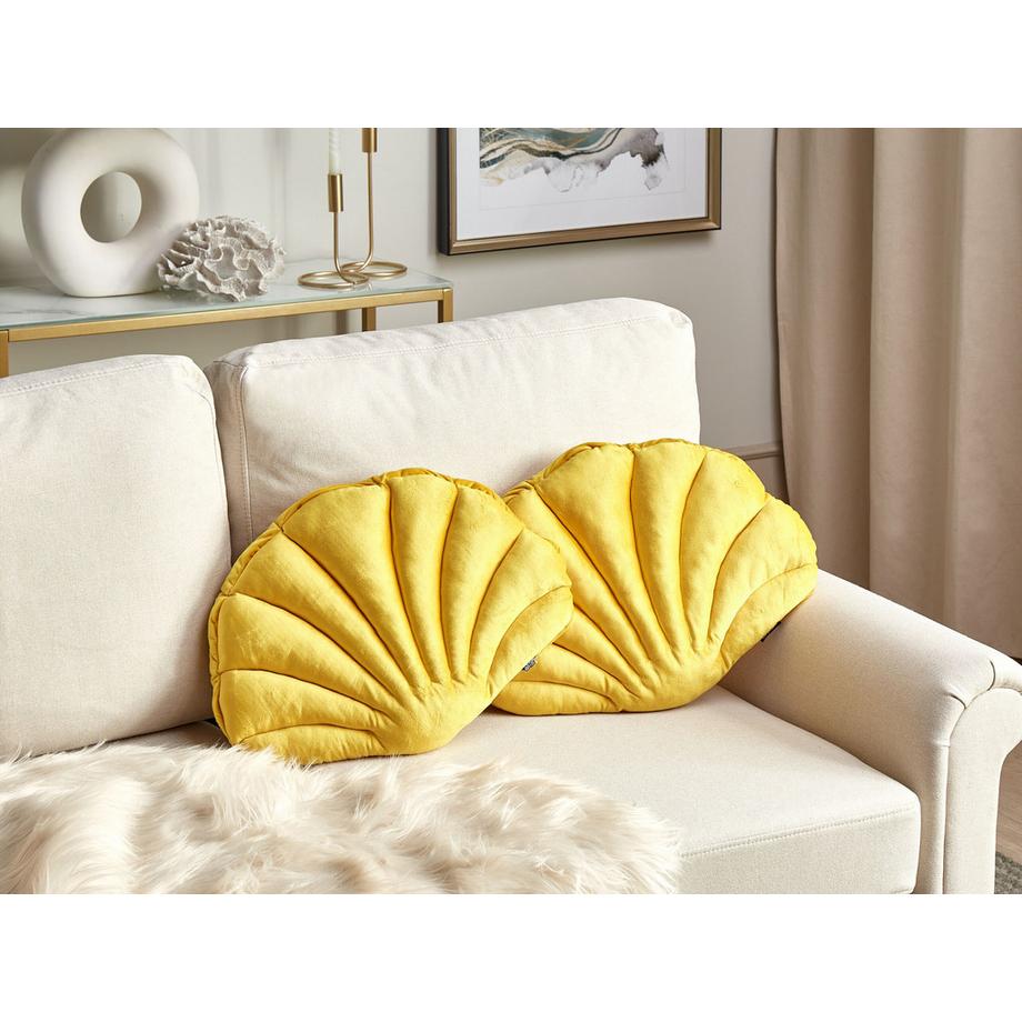 Beliani Dekokissen 2er Set aus Samtstoff Modern CONSOLIDA  