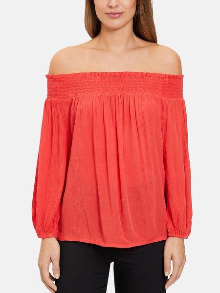 Image of Schulterfreies Top Summer Kapsel Damen Rot Bunt L