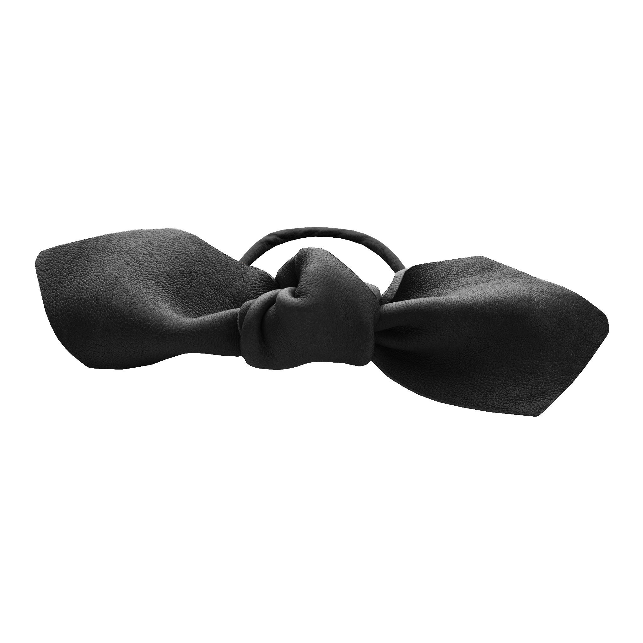 Image of Leather Bow Big Hair Tie Damen Black 1 pezzo
