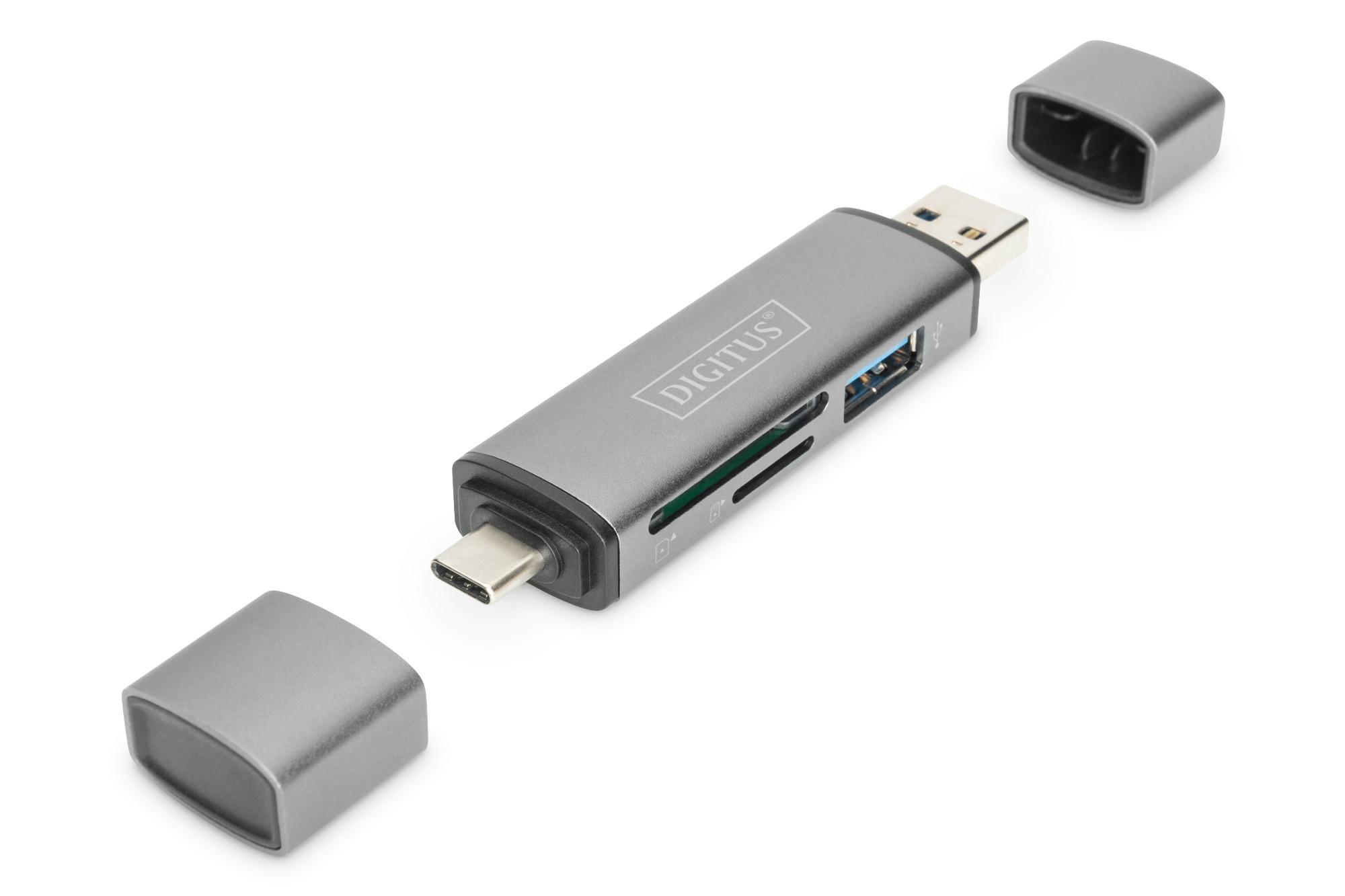 Digitus  Hub à double lecteur de carte USB-C™ USB 3.0, OTG 