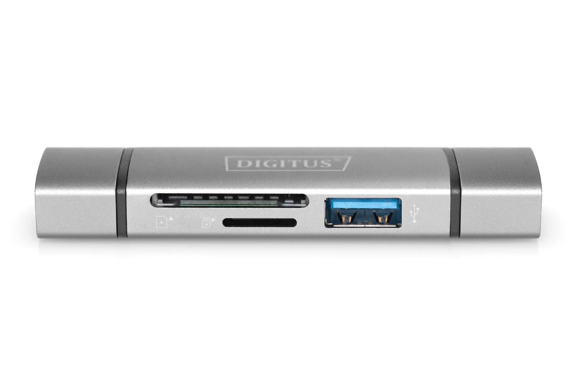 Digitus  Hub à double lecteur de carte USB-C™ USB 3.0, OTG 