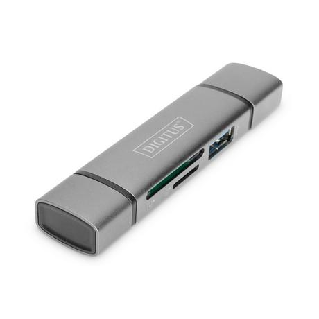 Digitus  Hub à double lecteur de carte USB-C™ USB 3.0, OTG 