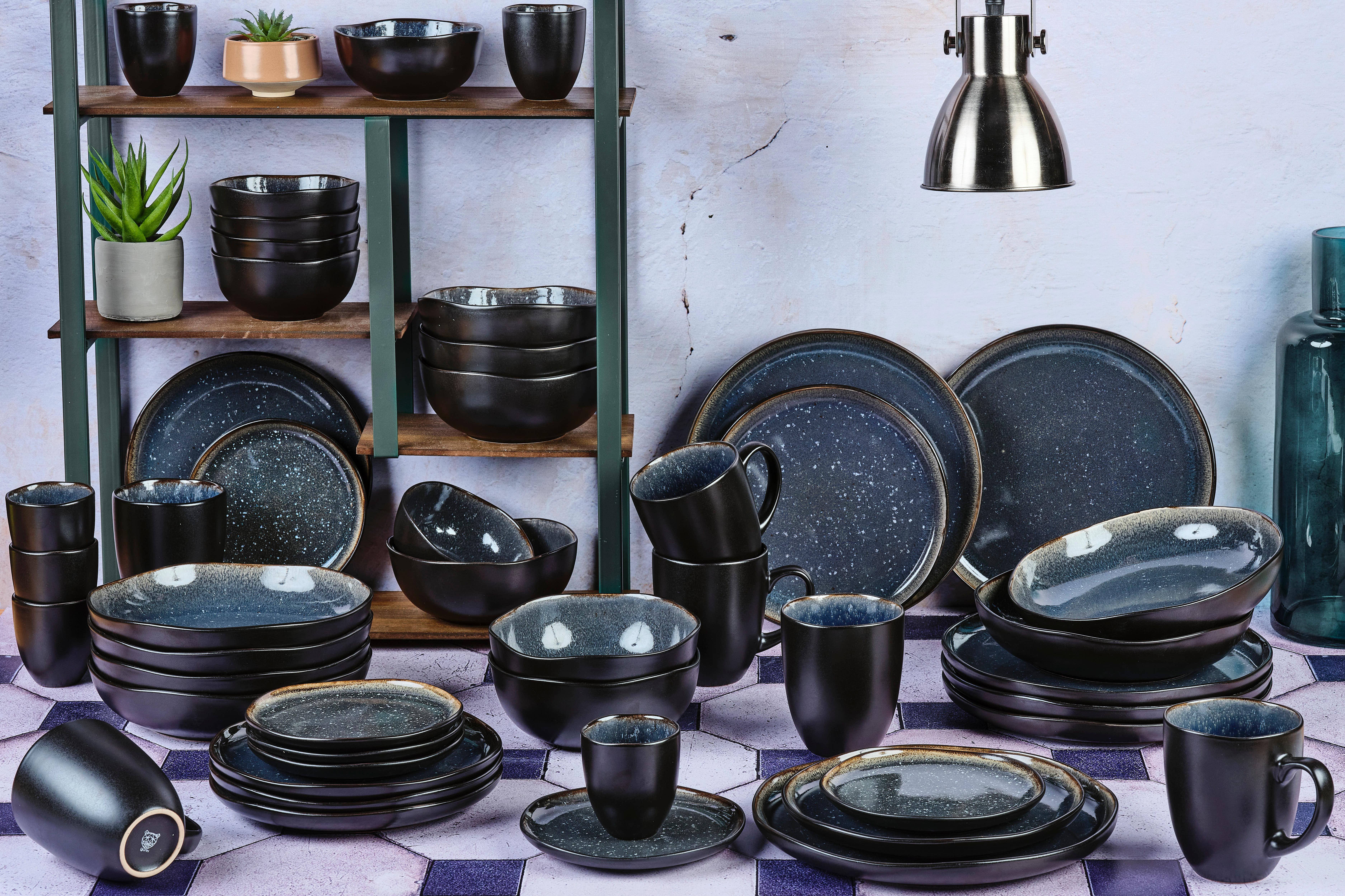 BJÖRN Geschirr-Set IRIS - 48 Stück - Dunkelblau  