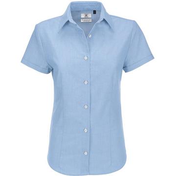 B&C Oxford Bluse, kurzarm