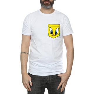 LOONEY TUNES  Tweety Pie Face Faux Pocket TShirt 