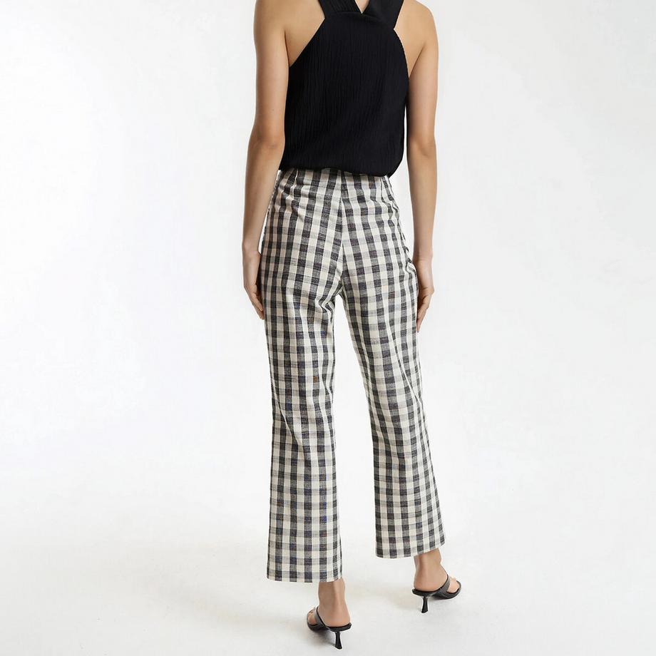 La Redoute Collections Pantalon Bootcut 7/8 Longueur Imprimé Vichy  