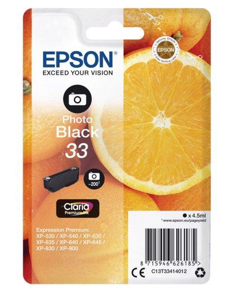 EPSON  Oranges Singlepack Photo Black 33 Claria Premium Ink 