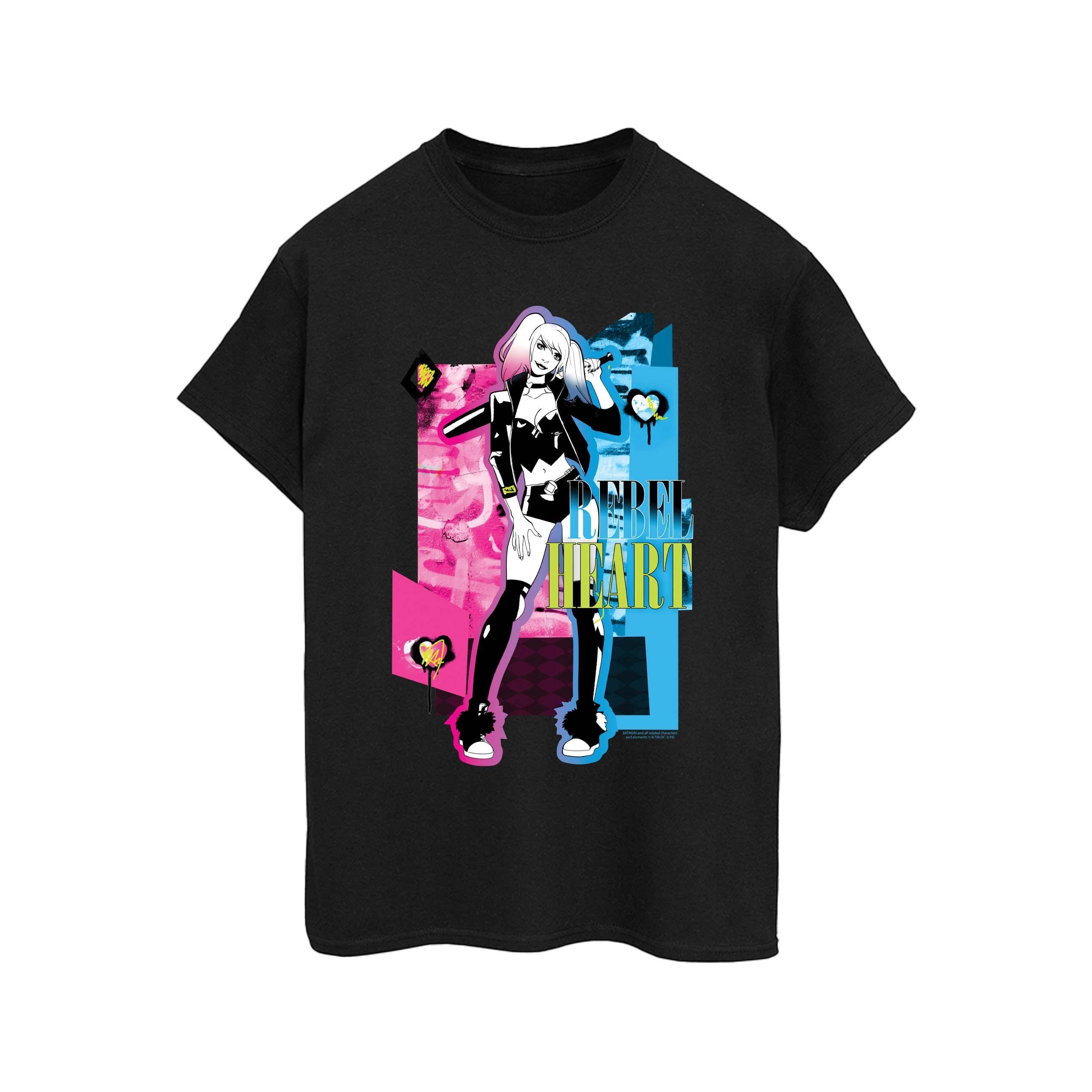 Image of Harley Quinn Rebel Heart Tshirt Damen Schwarz XXL