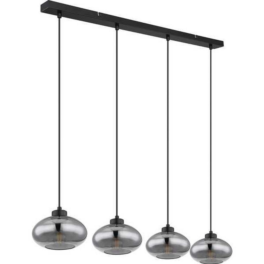 mutoni Lampe à suspension métal noir mat 4xE27  