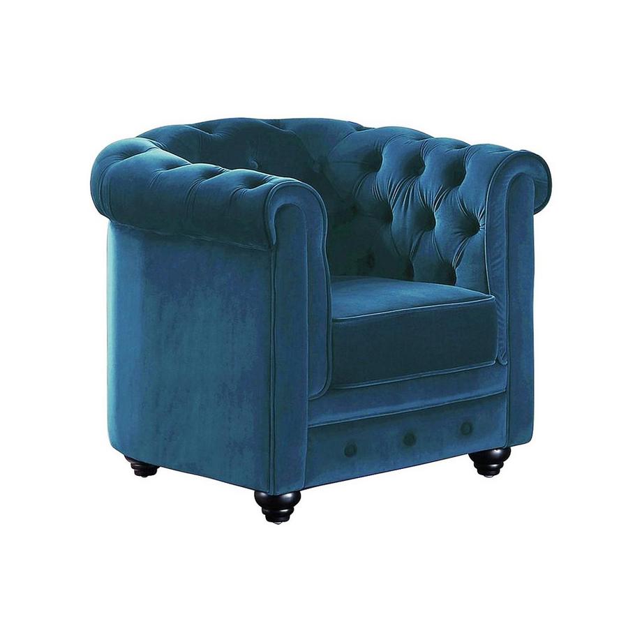 Vente-unique Couchgarnitur 3+CHESTERFIELD Samt  